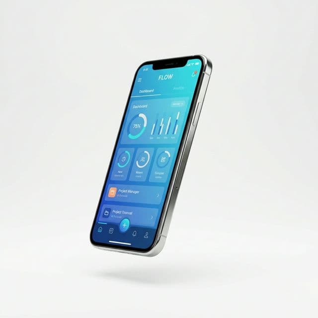 A custom mobile app dashboard running on a phone — built by York Coders for a business in Medford, NY
